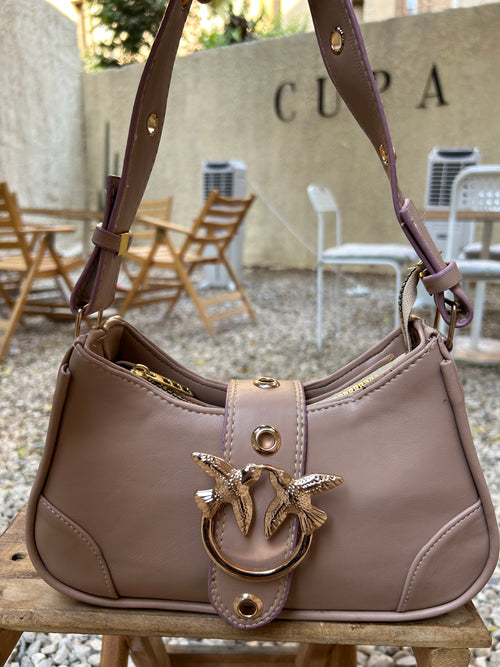 Bird Buckle Shoulder Bag -Cashmere