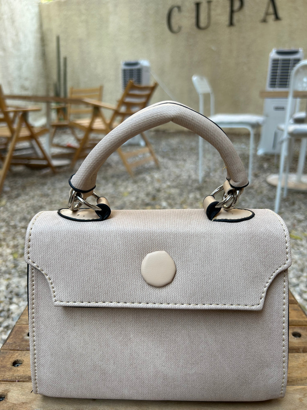 Elegant Mini Tote-Beige